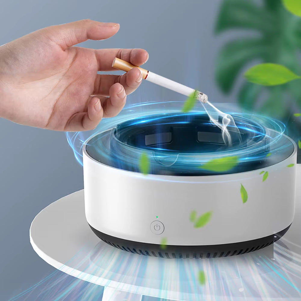 Electronic Smokeless Ashtray Air Purification Anion 360 Degree Surroundautomatic Smoke Removal Smokeless Aromathera Desk Ornamen