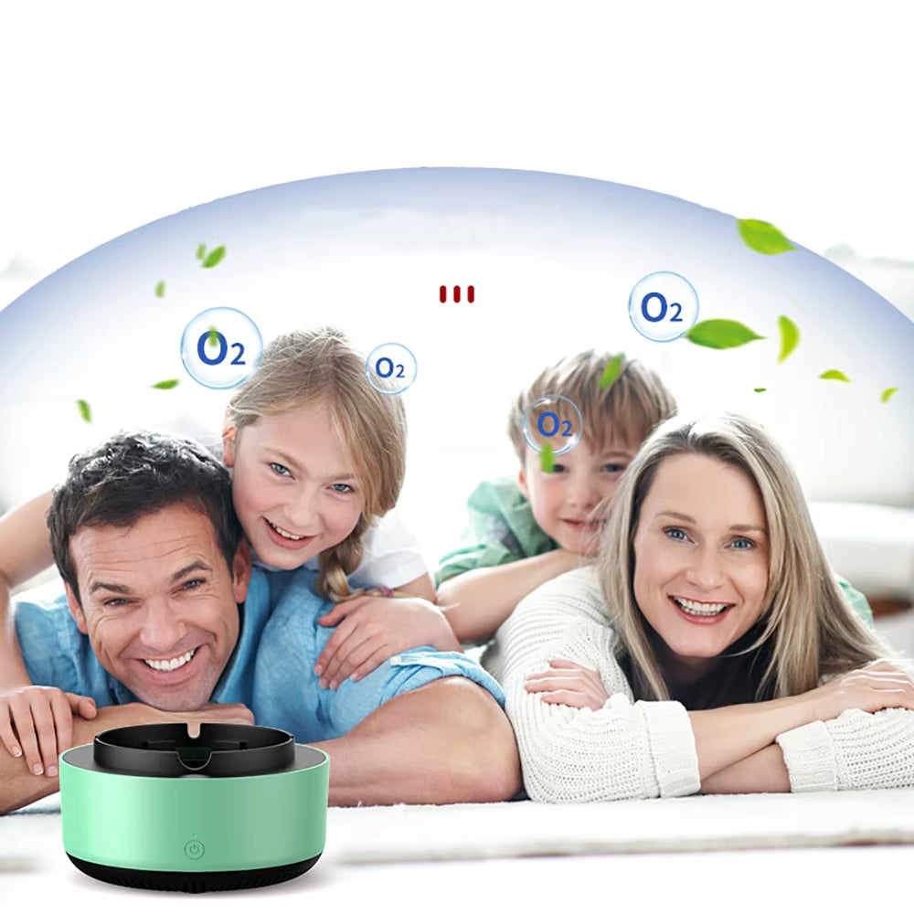 Electronic Smokeless Ashtray Air Purification Anion 360 Degree Surroundautomatic Smoke Removal Smokeless Aromathera Desk Ornamen