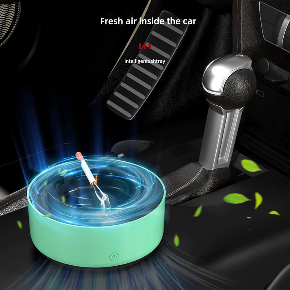 Electronic Smokeless Ashtray Air Purification Anion 360 Degree Surroundautomatic Smoke Removal Smokeless Aromathera Desk Ornamen