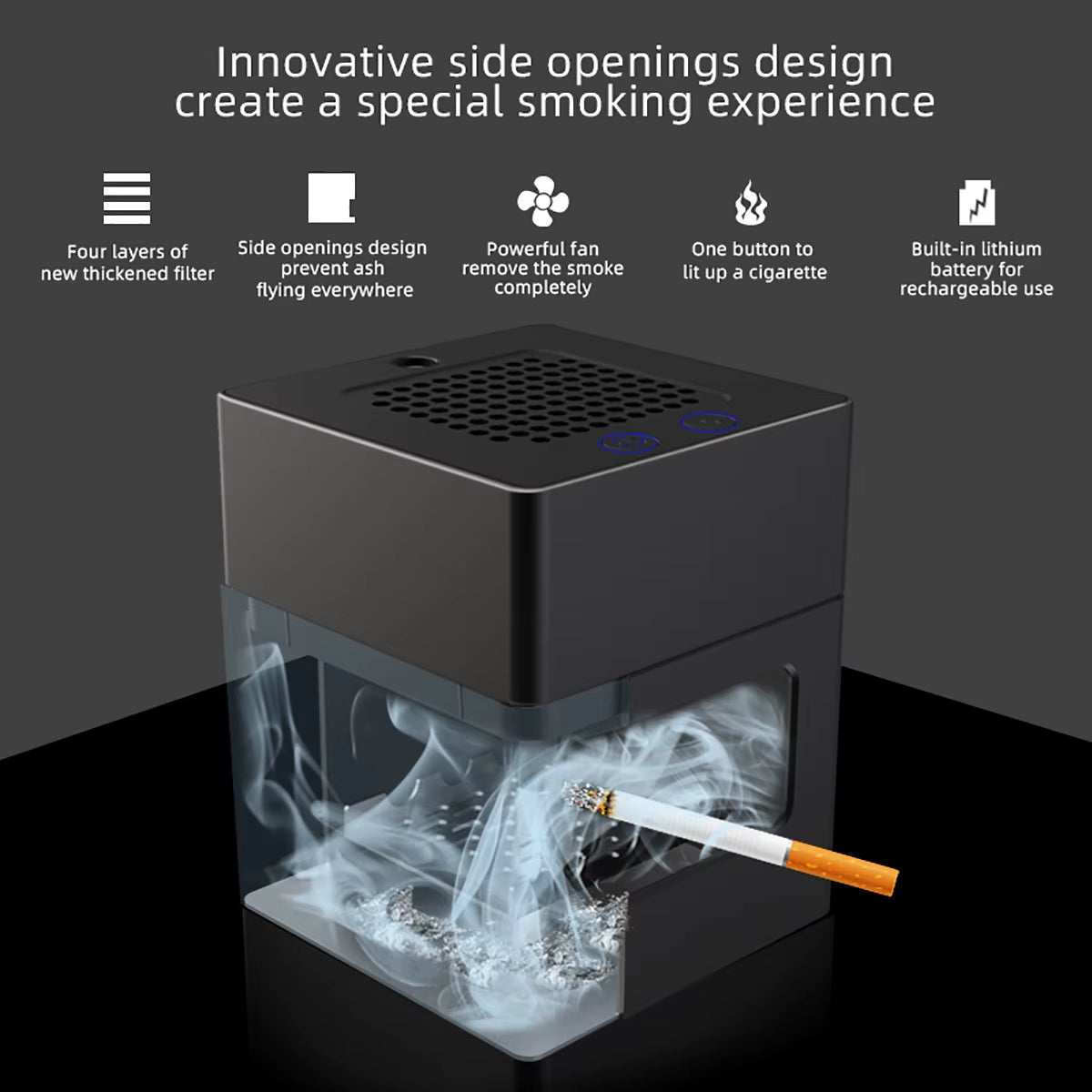 AP078 Ashtray Air Purifier Rechargeable anti Second-Hand Smoke Desktop Ashtray Remove Odor Home Air Purifiers