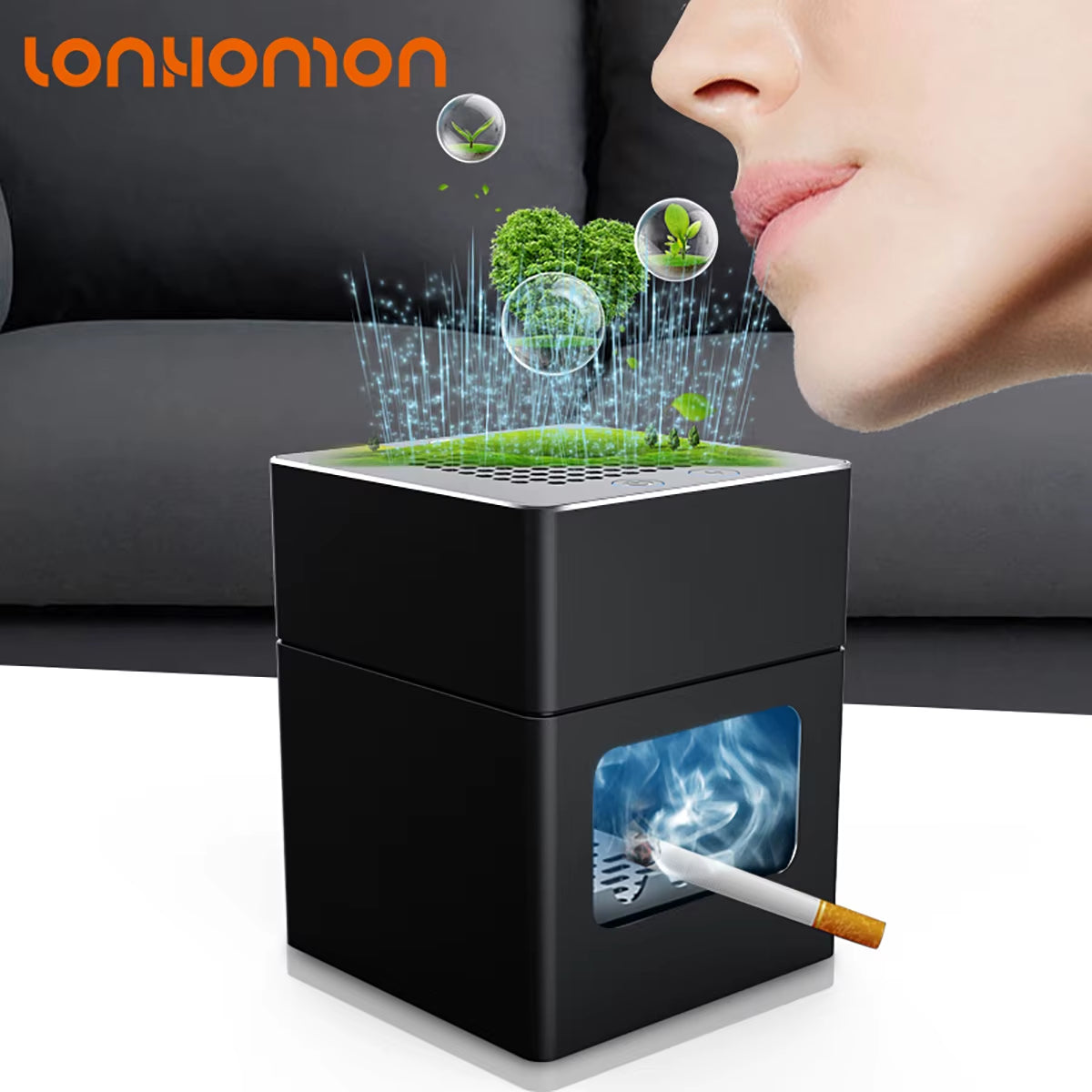 AP078 Ashtray Air Purifier Rechargeable anti Second-Hand Smoke Desktop Ashtray Remove Odor Home Air Purifiers